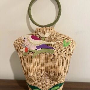 Vintage 1950’s Mid-Century Wicker Women’s Bust Handbag
